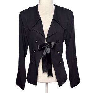 90s Contempo Casuals Black Ribbon Tie Blazer Jacket